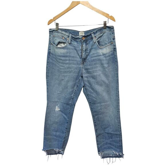 J. CREW Jeans Slim‎ Boyfriend Raw Hem Size 31Light Wash - Picture 6 of 6